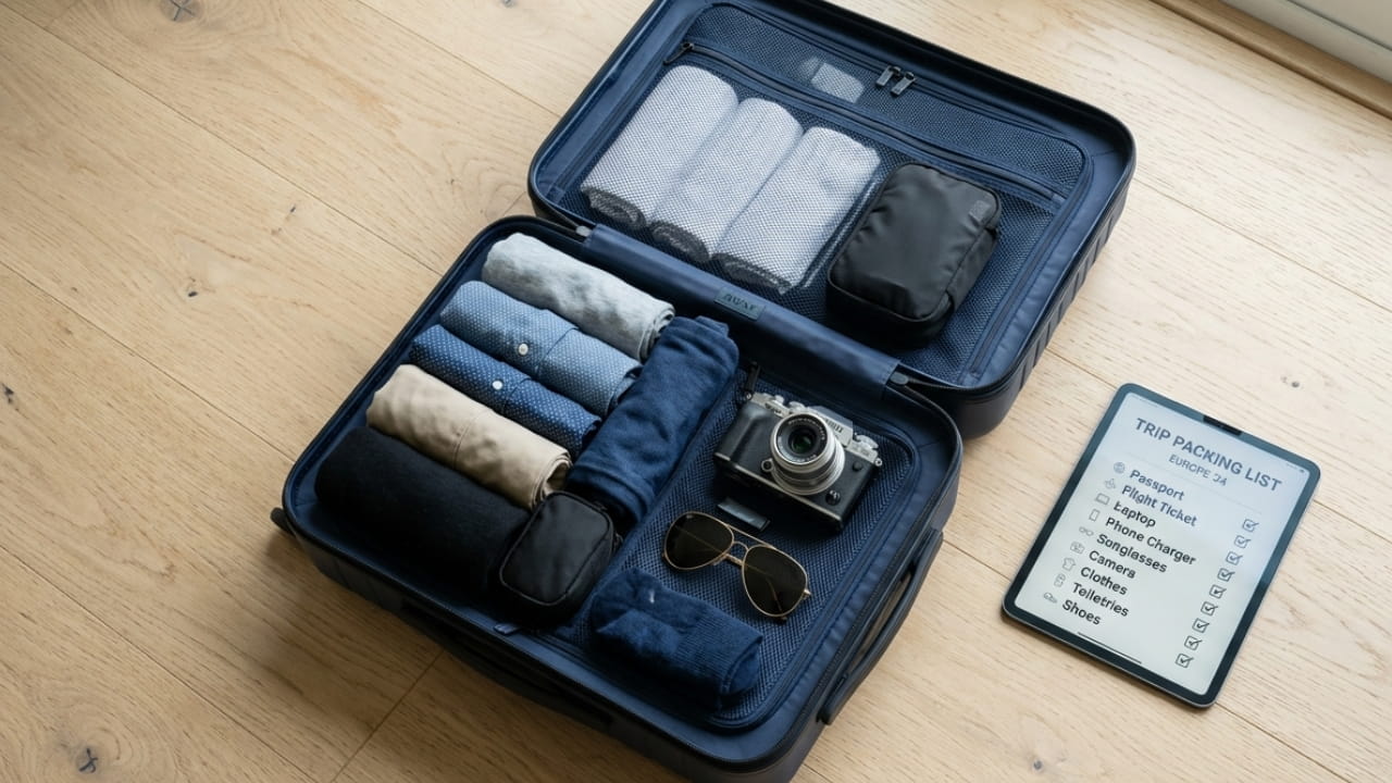 Packing List Generator - Organized travel luggage and essentials checklist